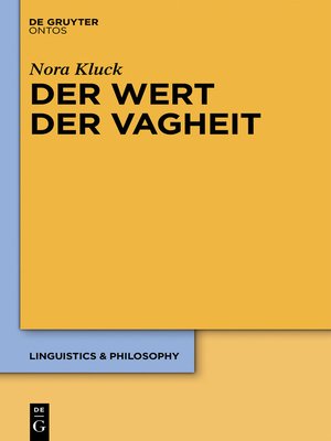 cover image of Der Wert der Vagheit